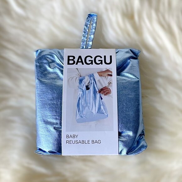 NWT Baby Baggu - Metallic Light Blue - Picture 2 of 5